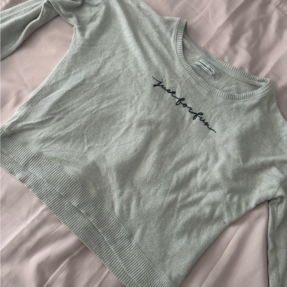 Abercrombie & Fitch Light Gray Long Sleeve Top